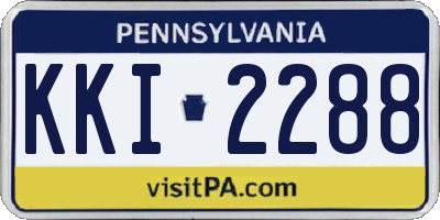 PA license plate KKI2288