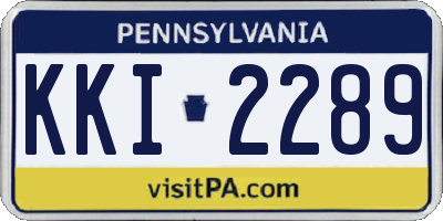 PA license plate KKI2289