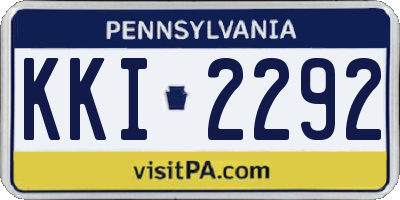 PA license plate KKI2292