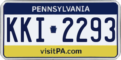PA license plate KKI2293