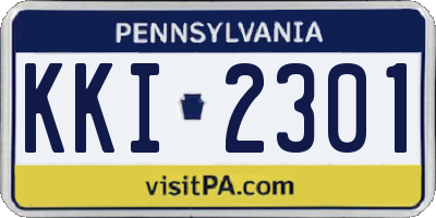 PA license plate KKI2301
