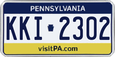 PA license plate KKI2302