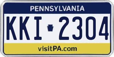 PA license plate KKI2304