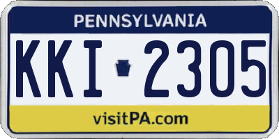 PA license plate KKI2305