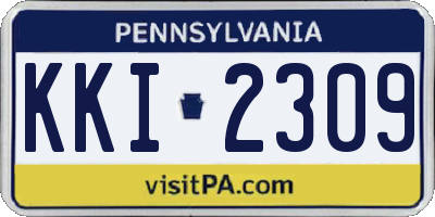 PA license plate KKI2309