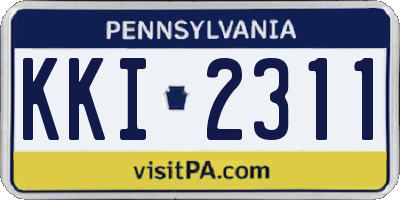 PA license plate KKI2311