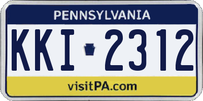 PA license plate KKI2312
