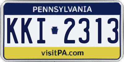 PA license plate KKI2313