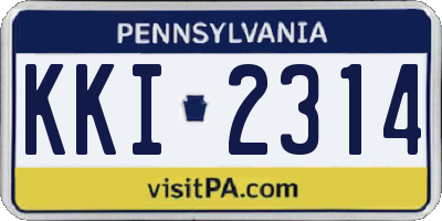 PA license plate KKI2314