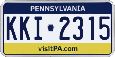 PA license plate KKI2315