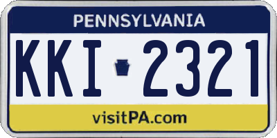 PA license plate KKI2321