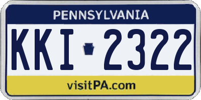 PA license plate KKI2322