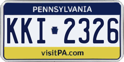 PA license plate KKI2326