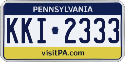 PA license plate KKI2333