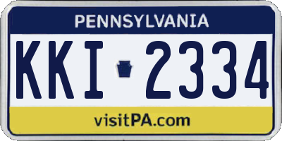 PA license plate KKI2334