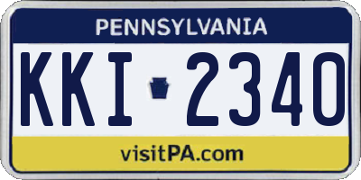 PA license plate KKI2340