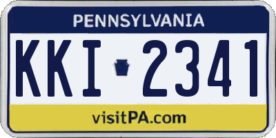 PA license plate KKI2341