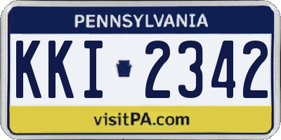 PA license plate KKI2342