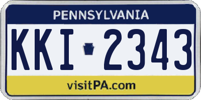 PA license plate KKI2343