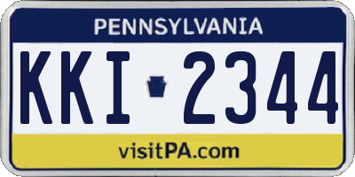 PA license plate KKI2344