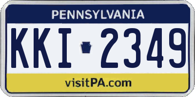 PA license plate KKI2349