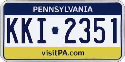 PA license plate KKI2351