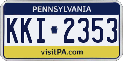 PA license plate KKI2353