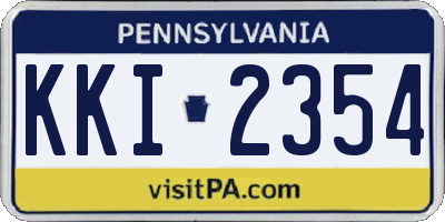 PA license plate KKI2354