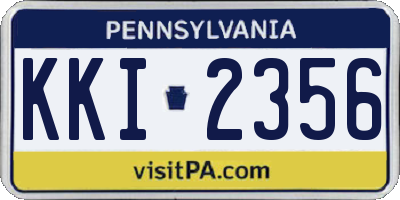 PA license plate KKI2356