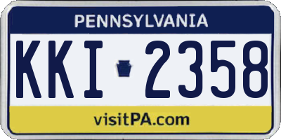 PA license plate KKI2358