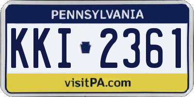 PA license plate KKI2361