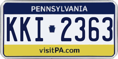 PA license plate KKI2363