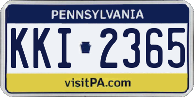 PA license plate KKI2365