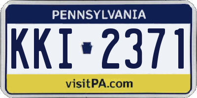 PA license plate KKI2371