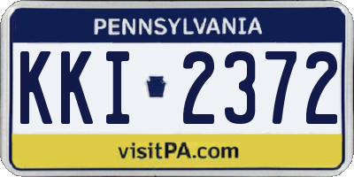 PA license plate KKI2372