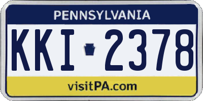 PA license plate KKI2378