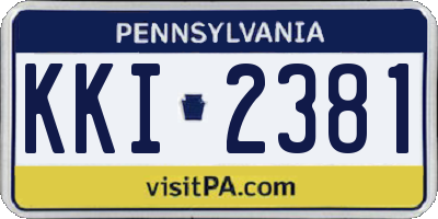 PA license plate KKI2381