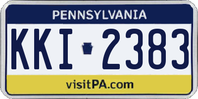 PA license plate KKI2383