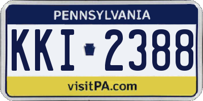 PA license plate KKI2388