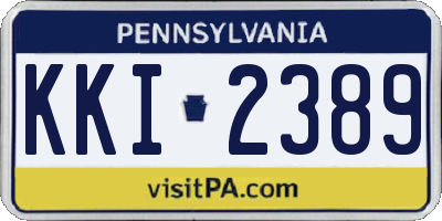 PA license plate KKI2389