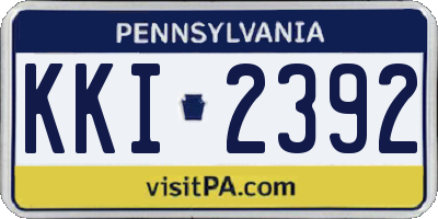PA license plate KKI2392