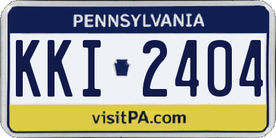 PA license plate KKI2404