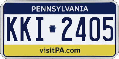 PA license plate KKI2405