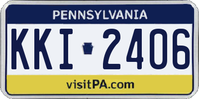 PA license plate KKI2406