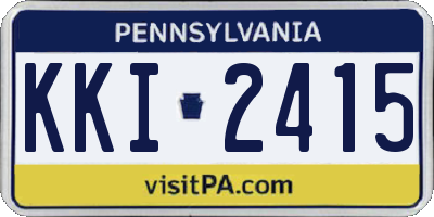 PA license plate KKI2415