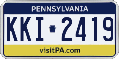 PA license plate KKI2419
