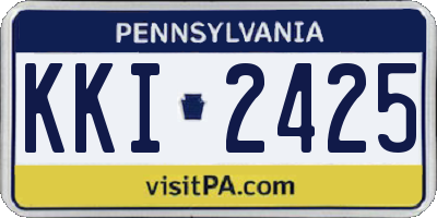 PA license plate KKI2425