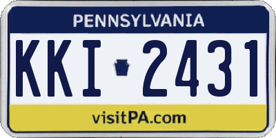 PA license plate KKI2431