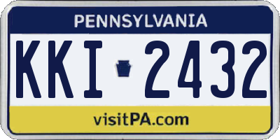 PA license plate KKI2432