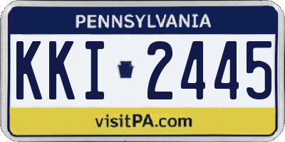 PA license plate KKI2445